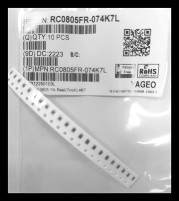Substrat en céramique 0805 Chip Resistor 7 ± 1% de Dia Reel 4007Ω de pouce