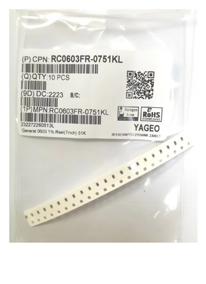 substrat en céramique de 1.6mm 0603 Chip Resistor 51KΩ pour des appareils électroménagers