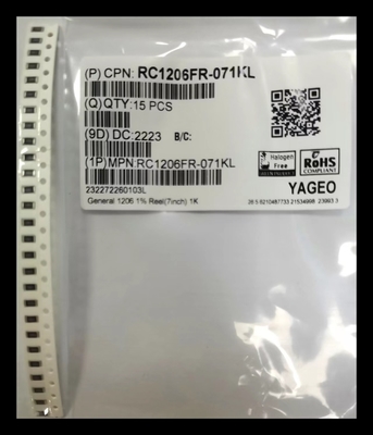 Résistances de Dia Reel Thick Film Chip de 7 pouces 1206 1KΩ généraux de revêtement du ± 1%