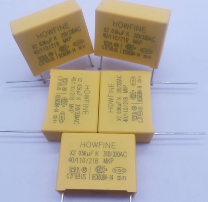 Condensateur jaune MPX-X2 0.56UF 310V-330V P22.5MM de sécurité de couleur